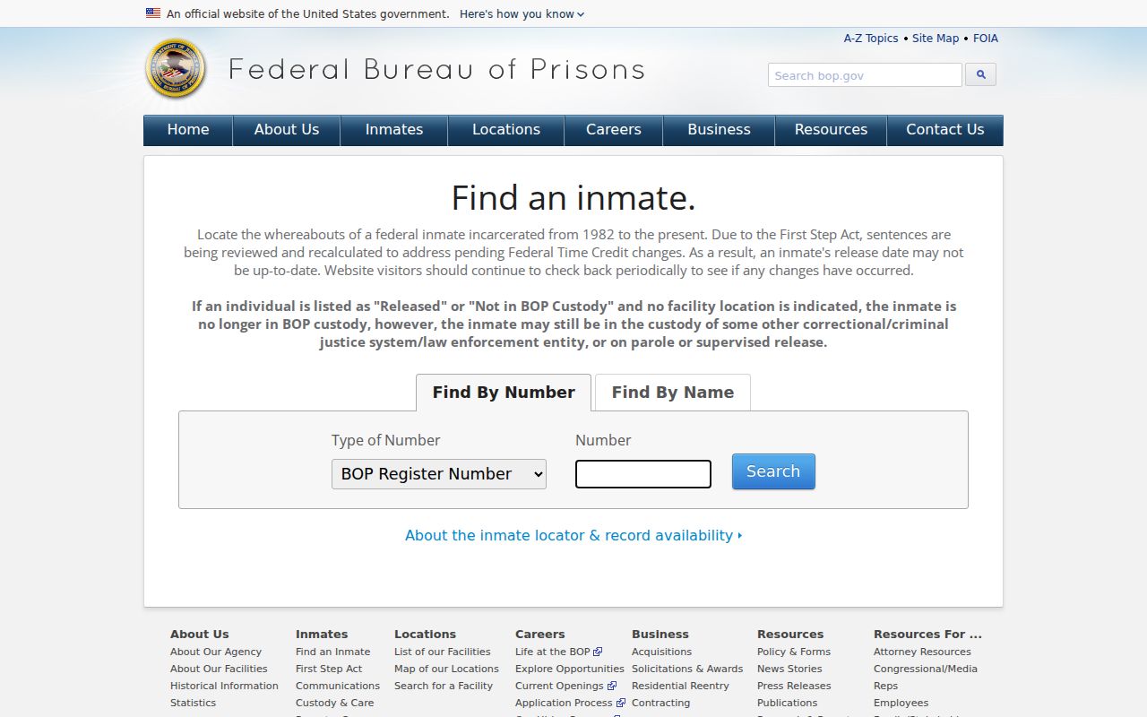 Federal inmate search separate from Pecos County arrest and jail records