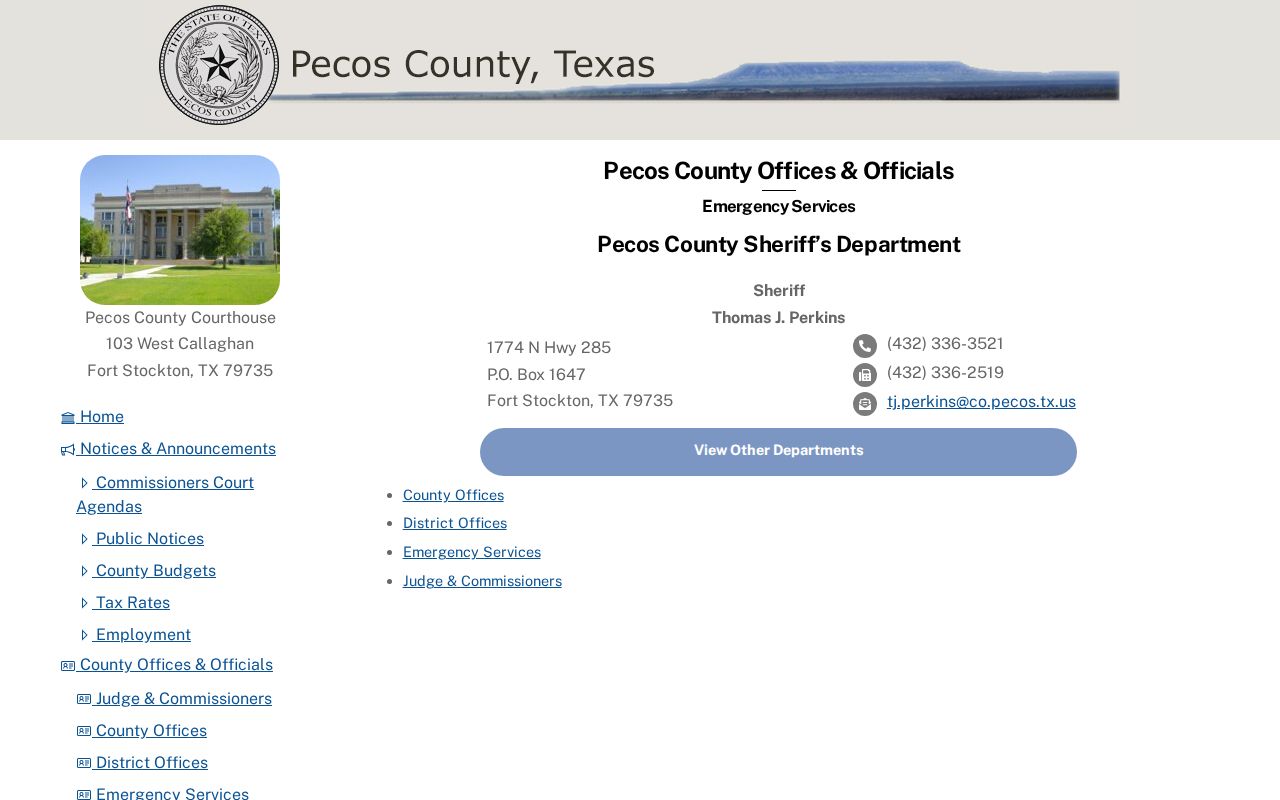 Pecos County arrest records contact page for the sheriff and jail