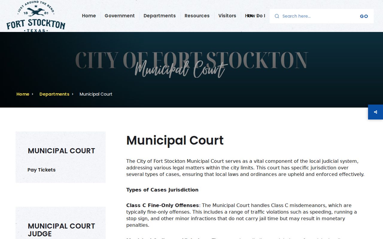 Fort Stockton Municipal Court criminal record channel