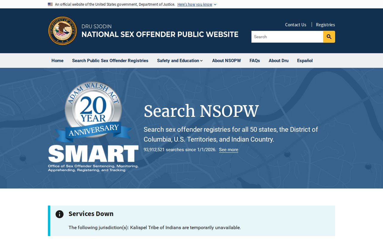 National registry interface used with a Pecos County sex offender lookup