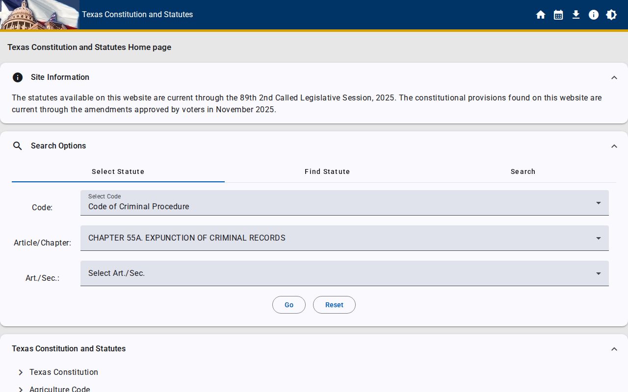 Texas Chapter 55A expunction law for Pecos County criminal records