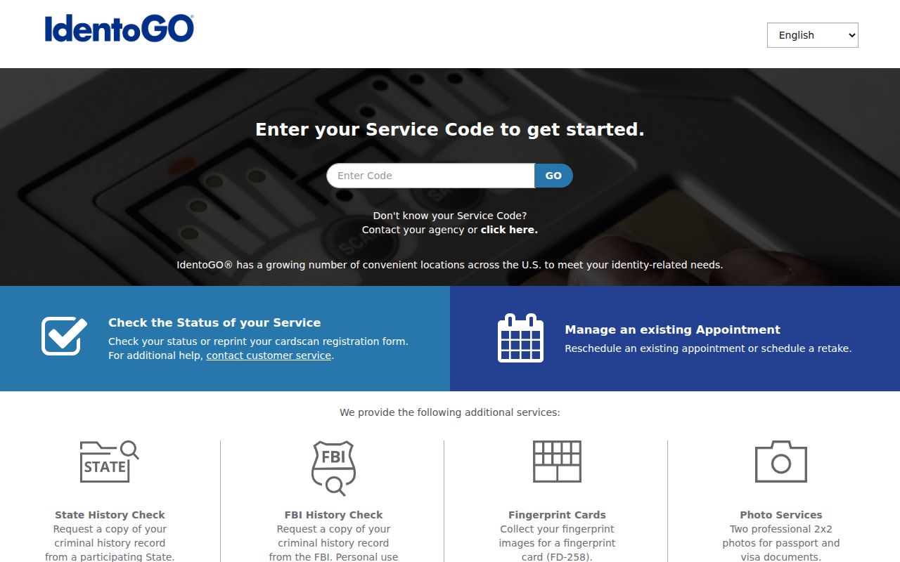 IdentoGO fingerprint scheduling for Pecos County criminal record review