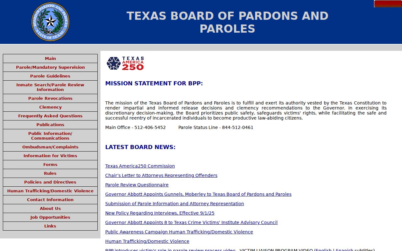 Texas parole authority for Pecos County criminal records